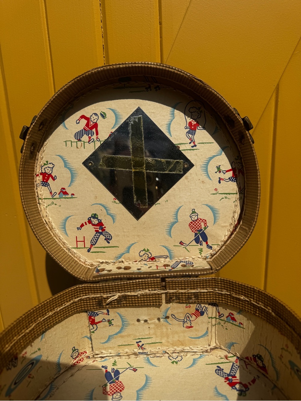 50s Vintage Small Hard Case Circus Luggage Clowns - Picture 5 of 12